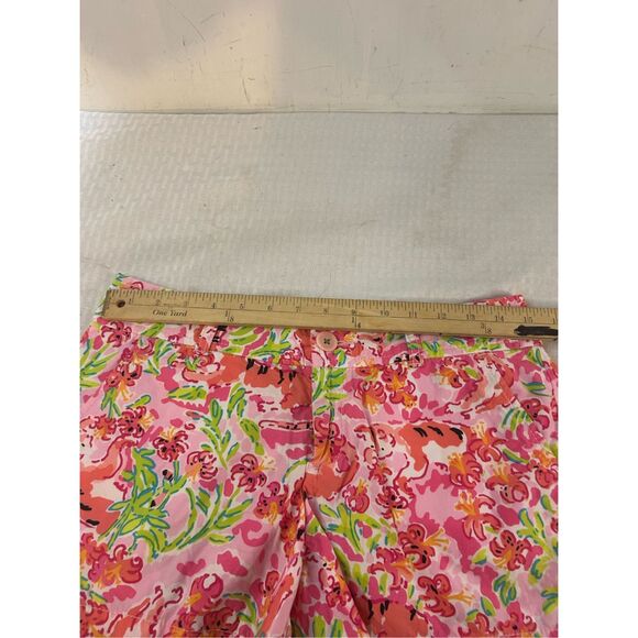 Lilly Pulitzer shorts size 4 small pink tigers flowers rn#88189 - Picture 7 of 8